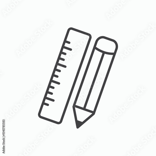 Pencil and ruler icon