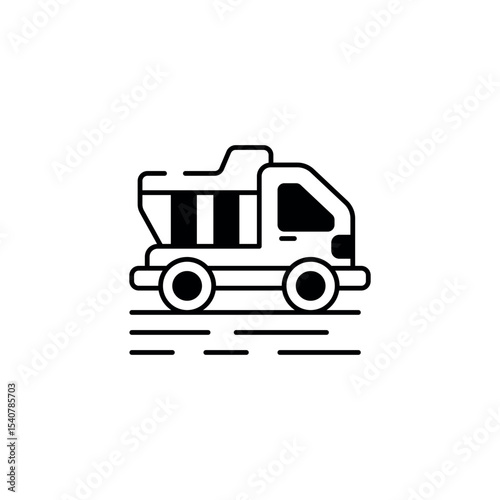 Haul Truck icon design with white background stock illustration