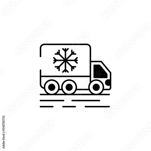 Refrigerator Truck icon design with white background stock illustration