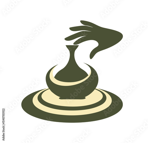 Potter Wheel Abstract Clay Form Vector Art