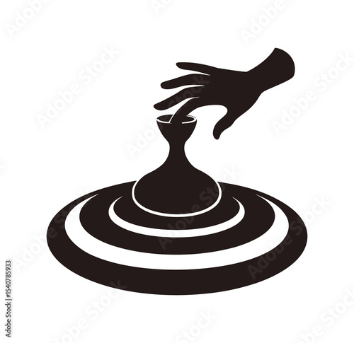 Potter Wheel Abstract Clay Form Illustration