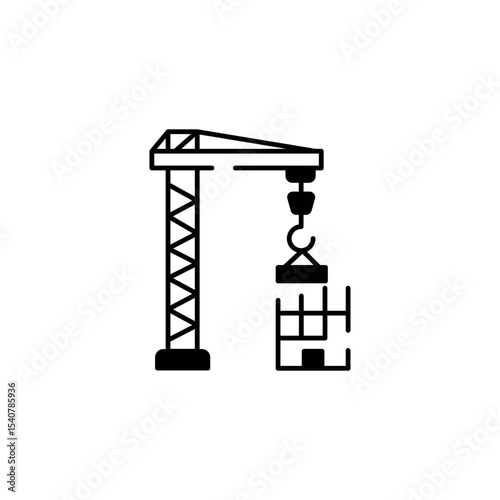 Construction Site icon design with white background stock illustration