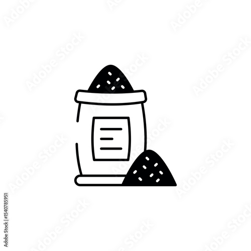 Cement Packs icon design with white background stock illustration