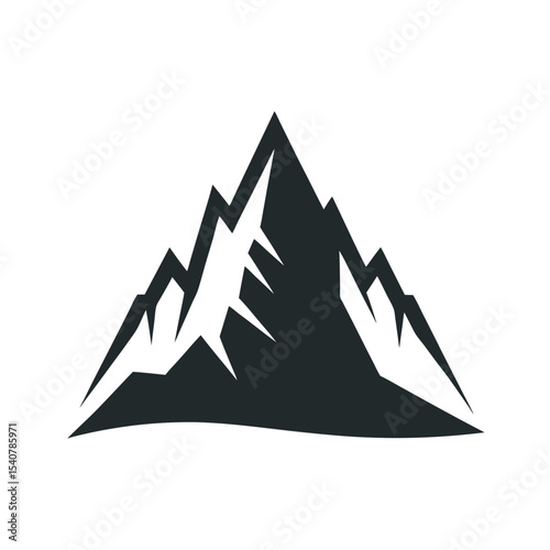 Mountain Silhouette Snow Peak Vector Design
