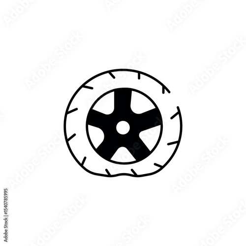 Tyre Puncher icon design with white background stock illustration