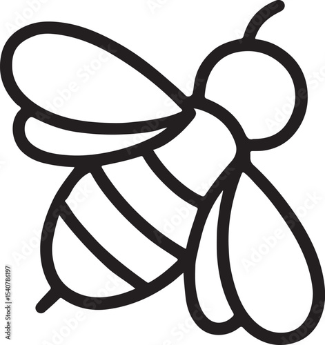 Adorable Cartoon Bee Illustration Line Art Design