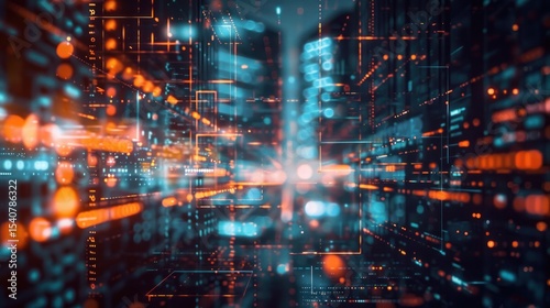 Wallpaper Mural Digital abstract tech background Torontodigital.ca