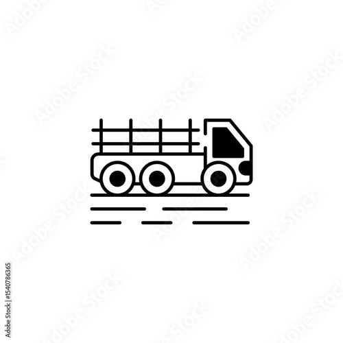 Farm Truck icon design with white background stock illustration