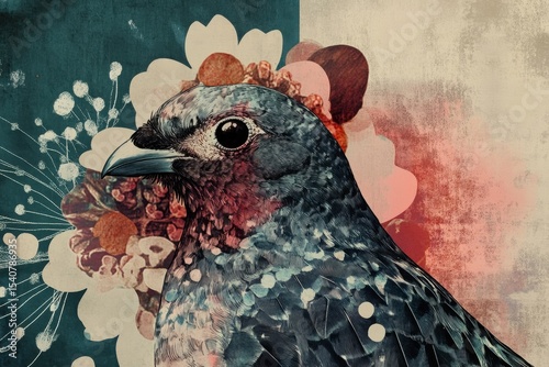 Avian flu impacts bird populations with visual representation of affected species in a colorful artistic background, Avian flu