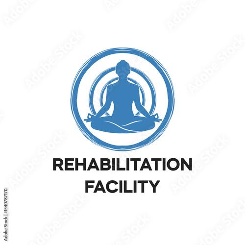 Rehabilitation Facility Logo with Meditating Figure