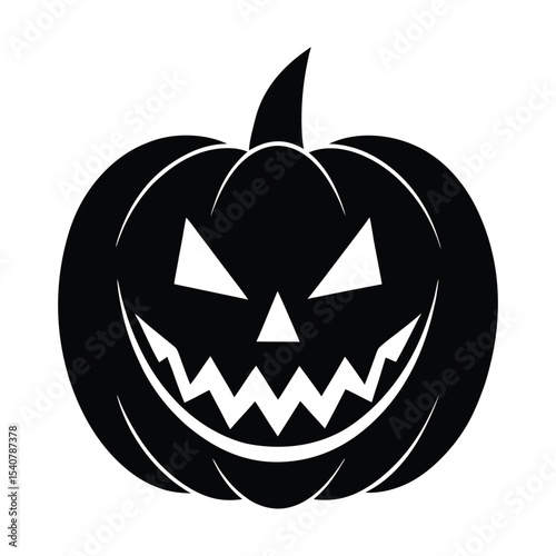 silhouette  halloween lantern pumpkin on white background