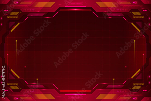 Abstract Red and Gold Futuristic Frame Background
