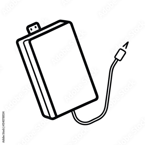 High quality vector illustration of a portable power bank charger