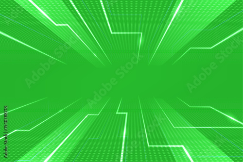 Abstract Green Technology Background Futuristic Lines and Speed