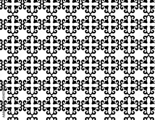 Seamless Black and White Intertwined Geometric Pattern