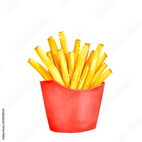 french fries isolated on white