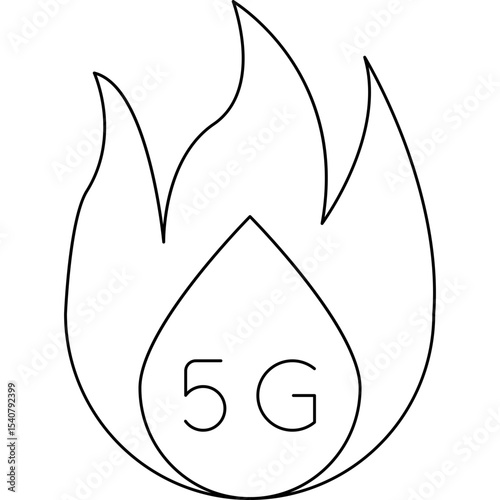Fire 5g single icon vector illustration