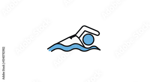 Swimming person icon.