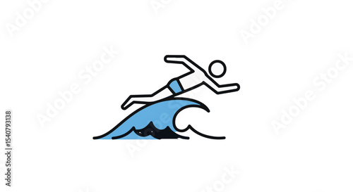 Surfer riding a wave.
