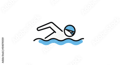 Swimmer doing freestyle stroke.