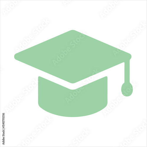graduation cap icon on white