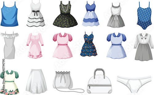 vector set of fashion clothes