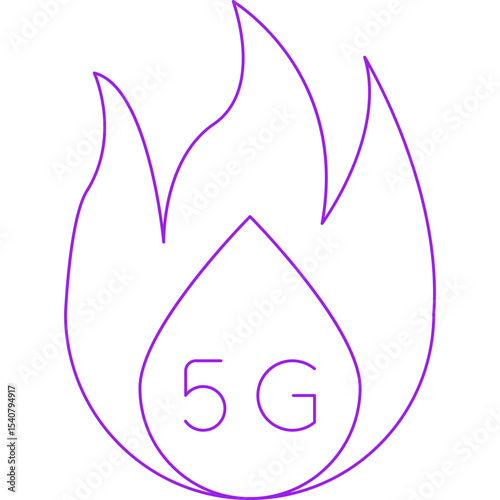 Fire 5g single icon vector illustration