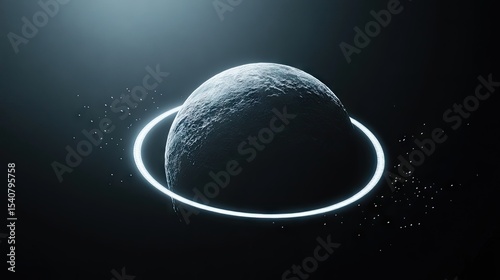 A celestial body with a luminous ring.
