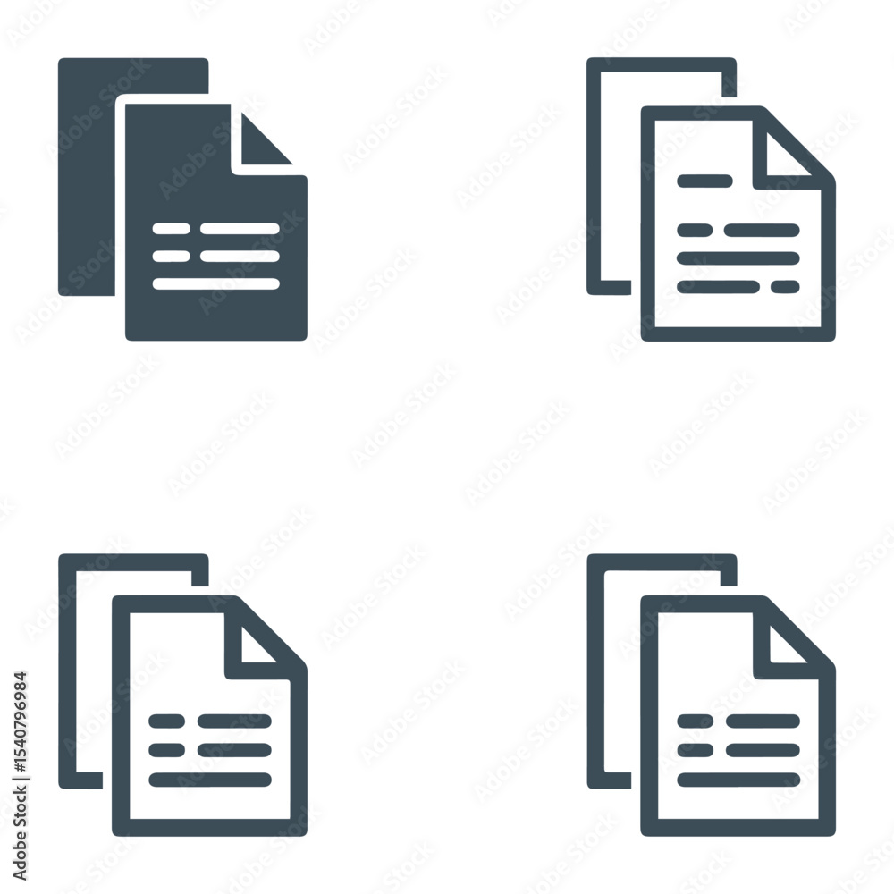 Stacked Document Icons Set for Website and App Design featuring simple, clean, and modern file symbols. Stacked Document Icons Set for Website and App Design featuring simple, clean, and modern file symbols.