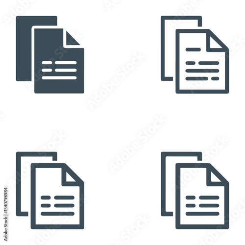 Stacked Document Icons Set for Website and App Design featuring simple, clean, and modern file symbols.