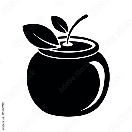 Applesauce Black Silhouette Vector Illustration