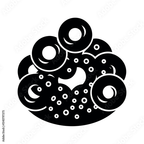 Cheerios Black Silhouette Vector Illustration