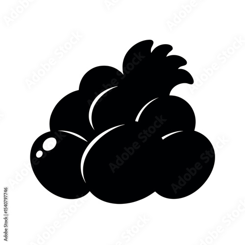 Chicken Nuggets Black Silhouette Vector Illustration