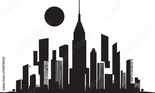 Skyline Serenity Modern Cityscape Art and Abstract Reflections