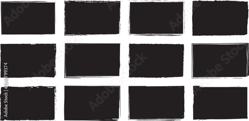 This collection features rough-edged painted blocks in a grid layout, perfect for abstract compositions, print media, or digital branding.

