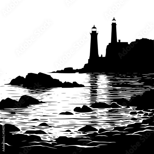 lighthouse in the sunset
