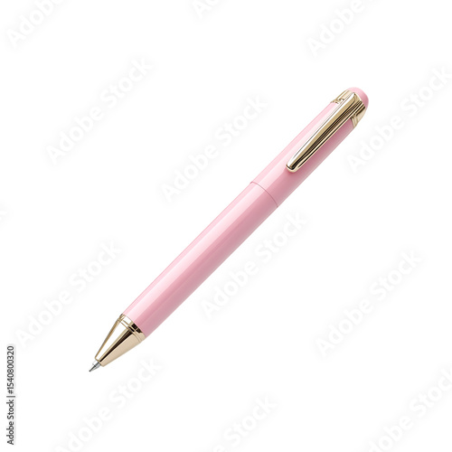 pink pen isolated on a transparent background, in a PNG format