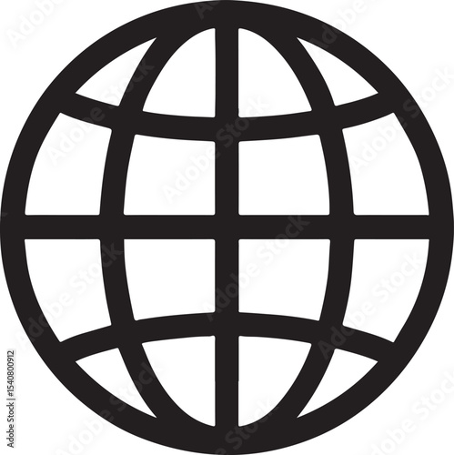Global Connection World Map Icon, International Network Symbol