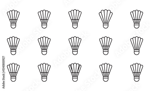 Vector icons of shuttlecocks for fitness and recreation