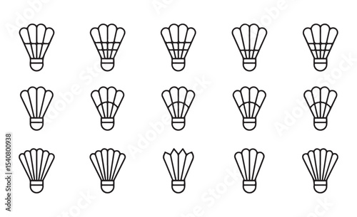Shuttlecock icons for badminton and sports designs