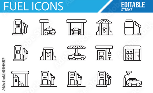 Fuel dispenser and vehicle icons for gas station design
