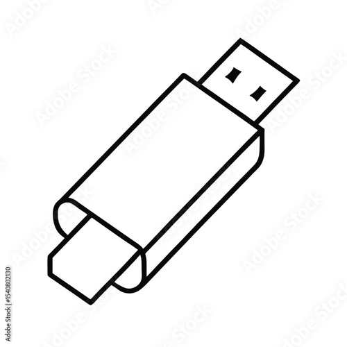 High resolution vector illustration of a usb flash drive available in multiple colors and formats