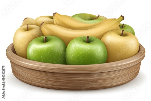 basket of apples and bananas