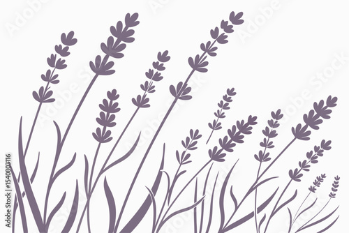 Lavender sprigs and leaves create a soothing botanical pattern against a pale background