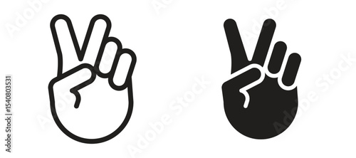 Hand peace icon