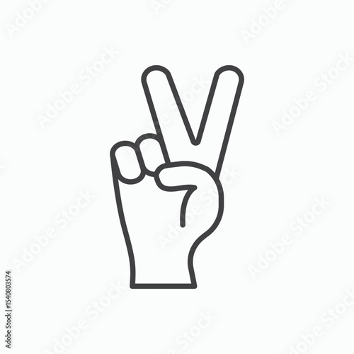 Hand peace icon