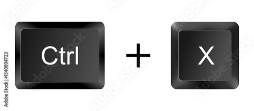 Ctrl + X Shortcut Key Icon – Cut