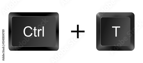 Ctrl + T Shortcut Key Icon – New Tab or Hanging Indent