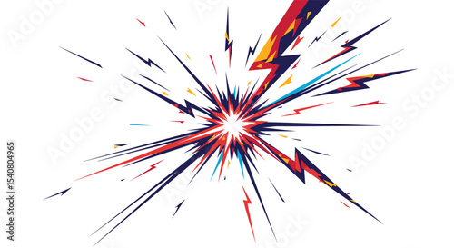 Vibrant Energy Explosion A Symphony of Lightning Sparks and Dynamic Force Displaying Brightness