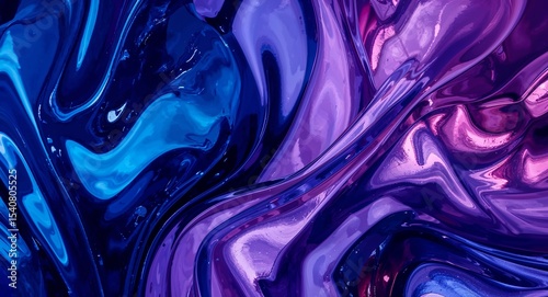 Abstract liquid art with swirling patterns in shades of blue purple and pink creating a smooth texture